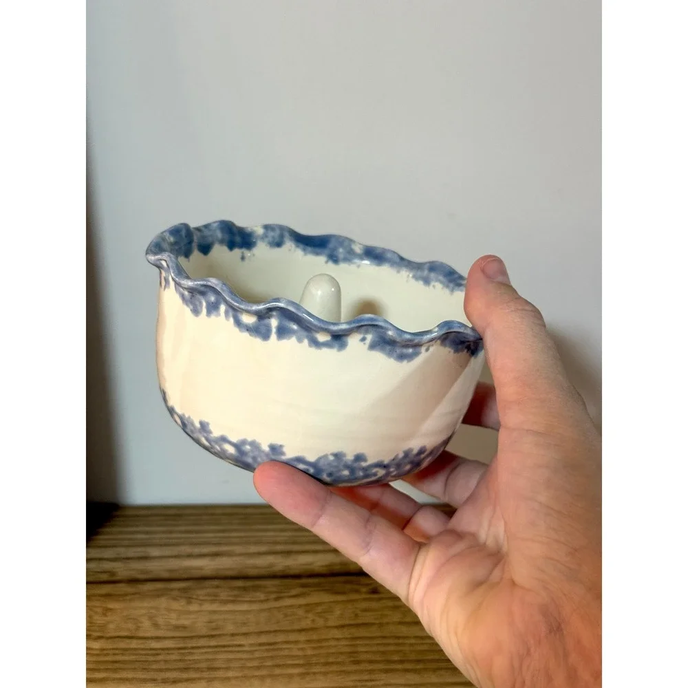 Handmade Blue & White Ceramic Ring Dish Joyce Dempsey Pottery